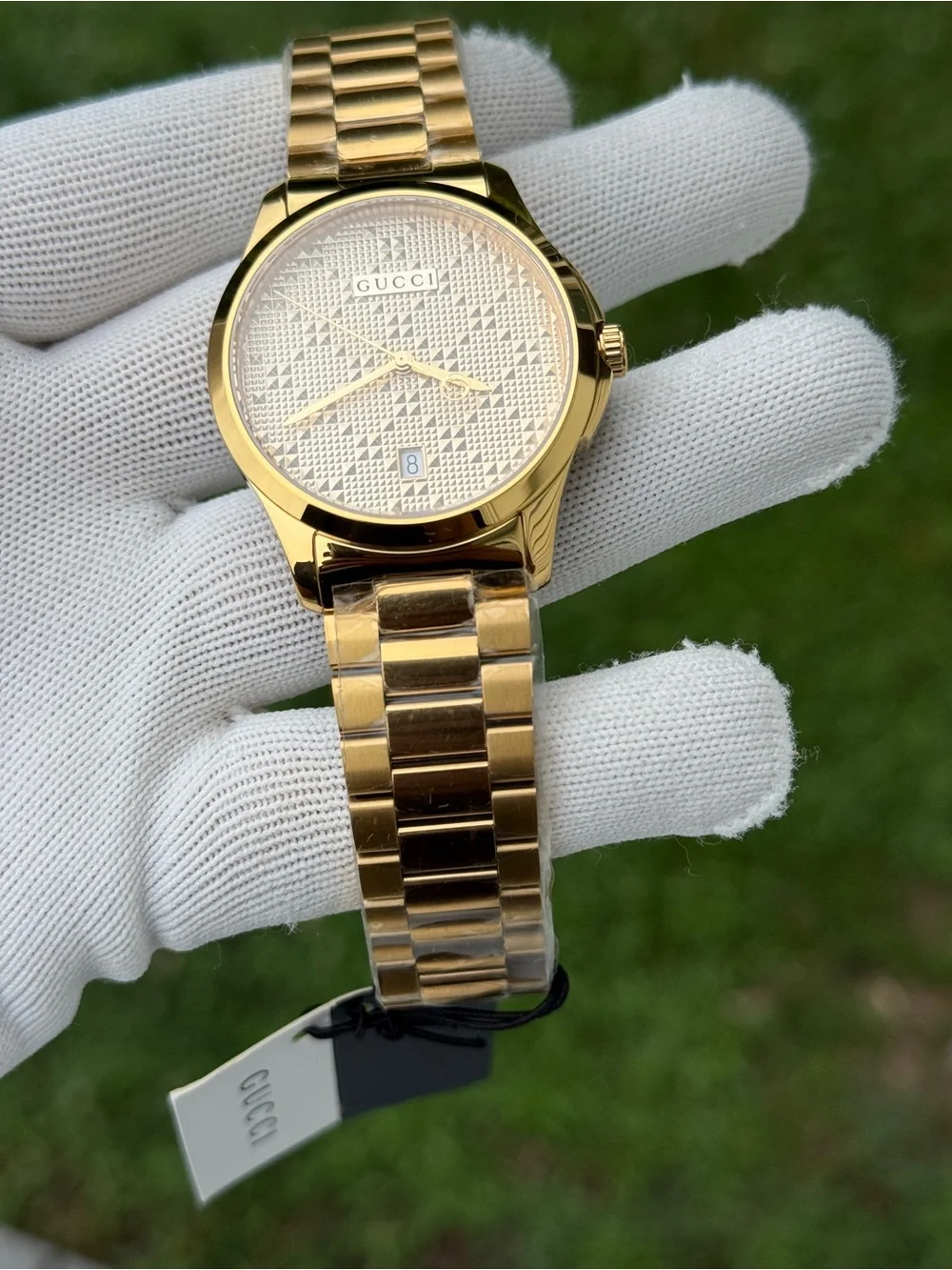 GUCCI G-Timeless Gold-Tone Stainless Steel Watch Mens
